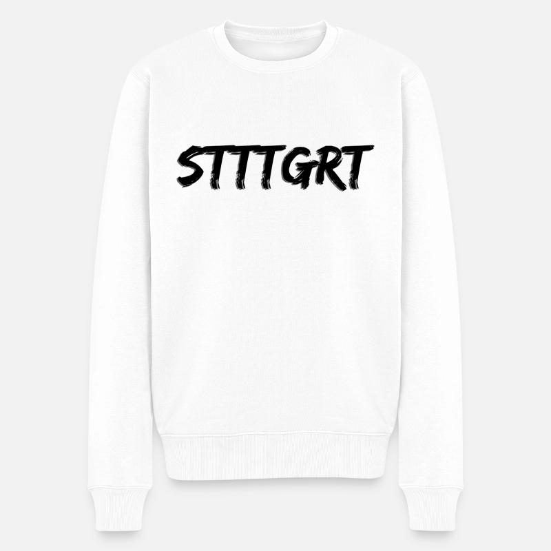 STTTGRT - Männer Premium Bio Pullover - Weiß