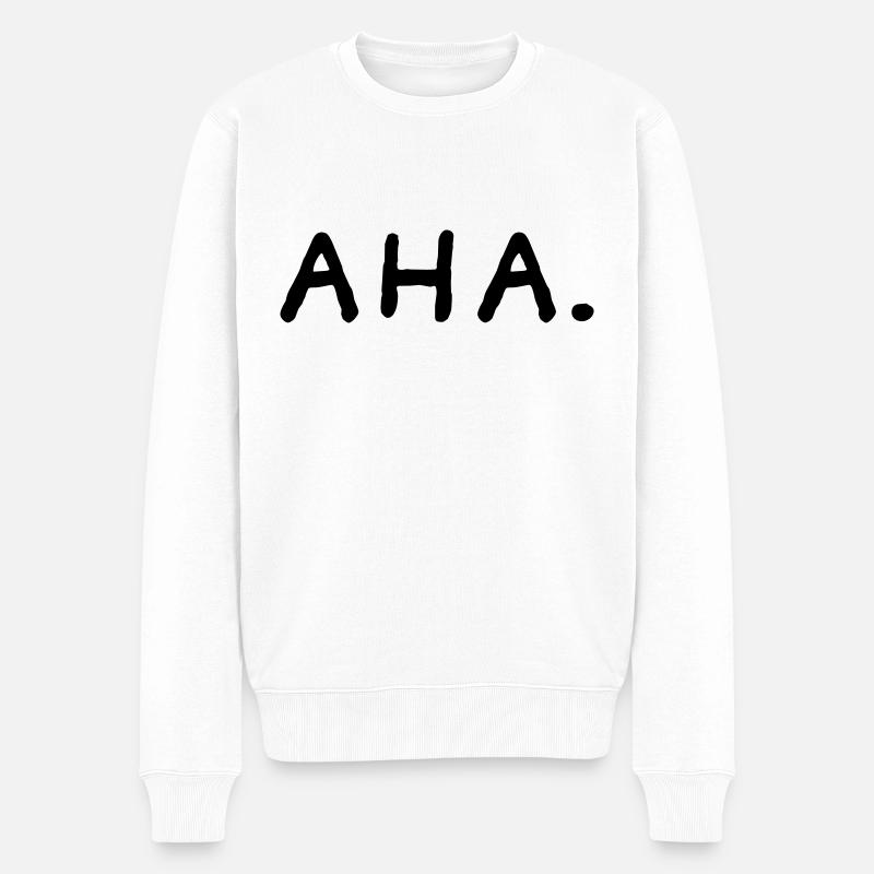 Aha - Männer Premium Bio Pullover - Weiß