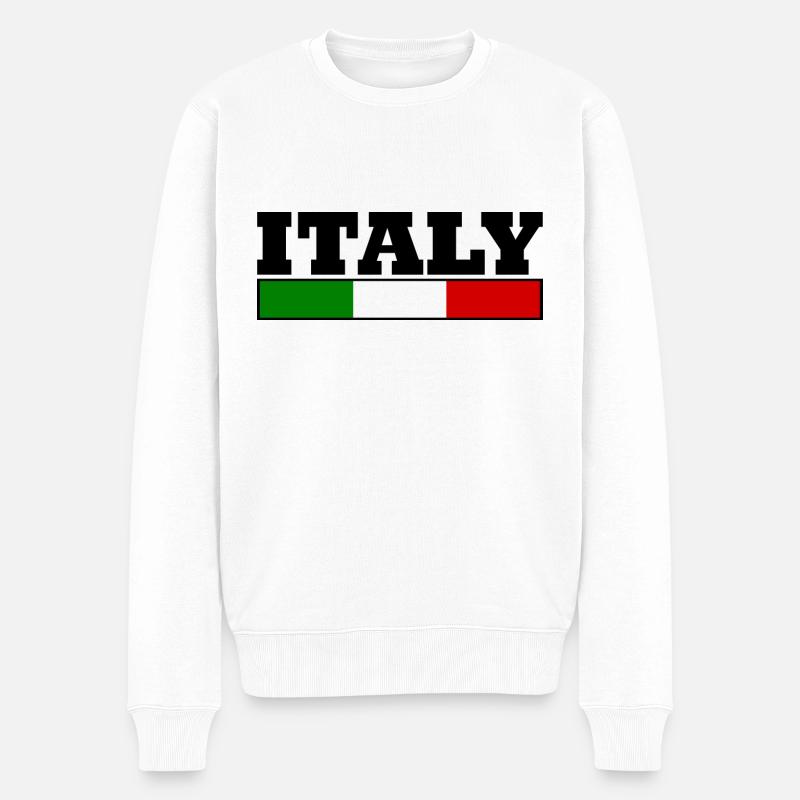Italie drapeau - Pull Premium bio Homme - blanc