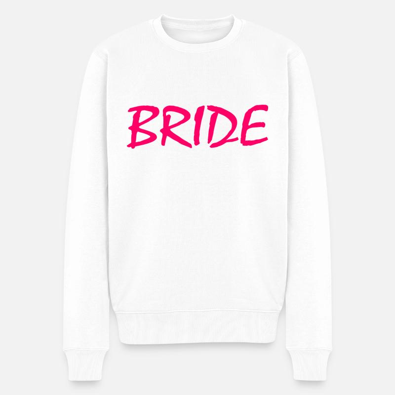 Bride - Männer Premium Bio Pullover - Weiß