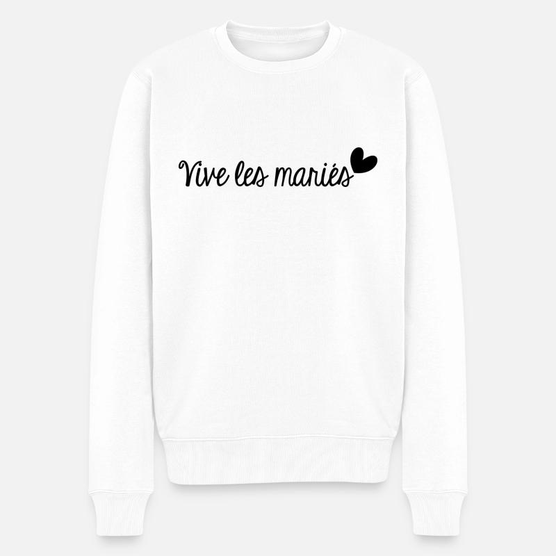 VIVE LES MARIES. JUST MARRIED. VIVE LES MARIES - Pull Premium bio Homme - blanc