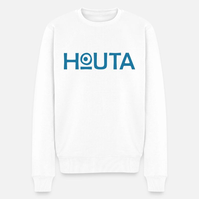 HOUTA TEXTE - Pull Premium bio Homme - blanc