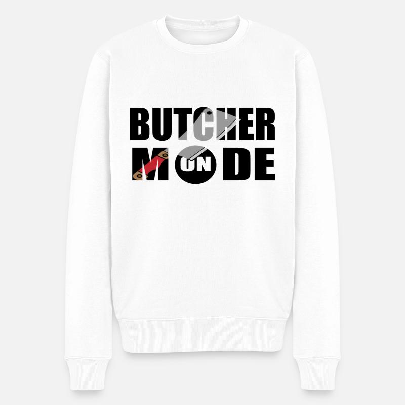 Fleischer Metzger Schlachter - Männer Premium Bio Pullover - Weiß