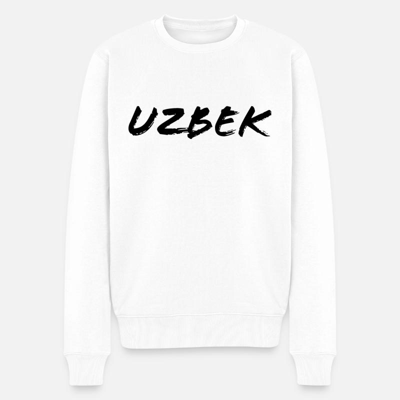 usbekisch - Männer Premium Bio Pullover - Weiß