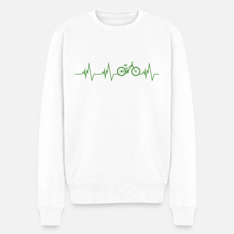 Bicyclette Heartbeat Cyclisme - Pull Premium bio Homme - blanc
