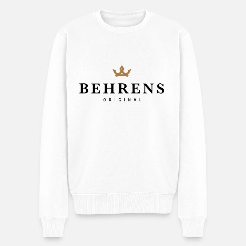 Behrens - Männer Premium Bio Pullover - Weiß