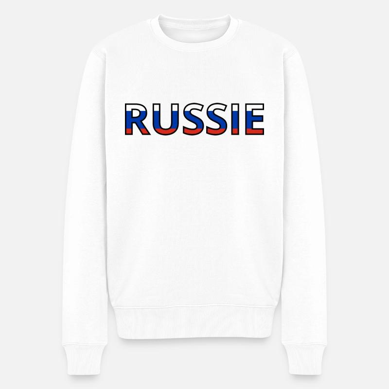 Drapeau Russi - Pull Premium bio Homme - blanc