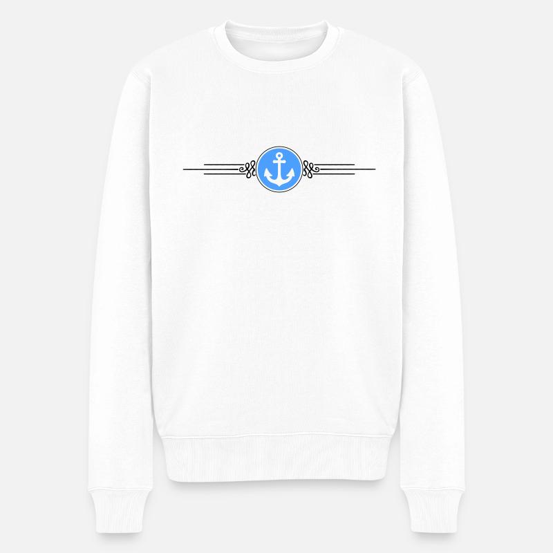 Symbole d’ancre Dash - Pull Premium bio Homme - blanc
