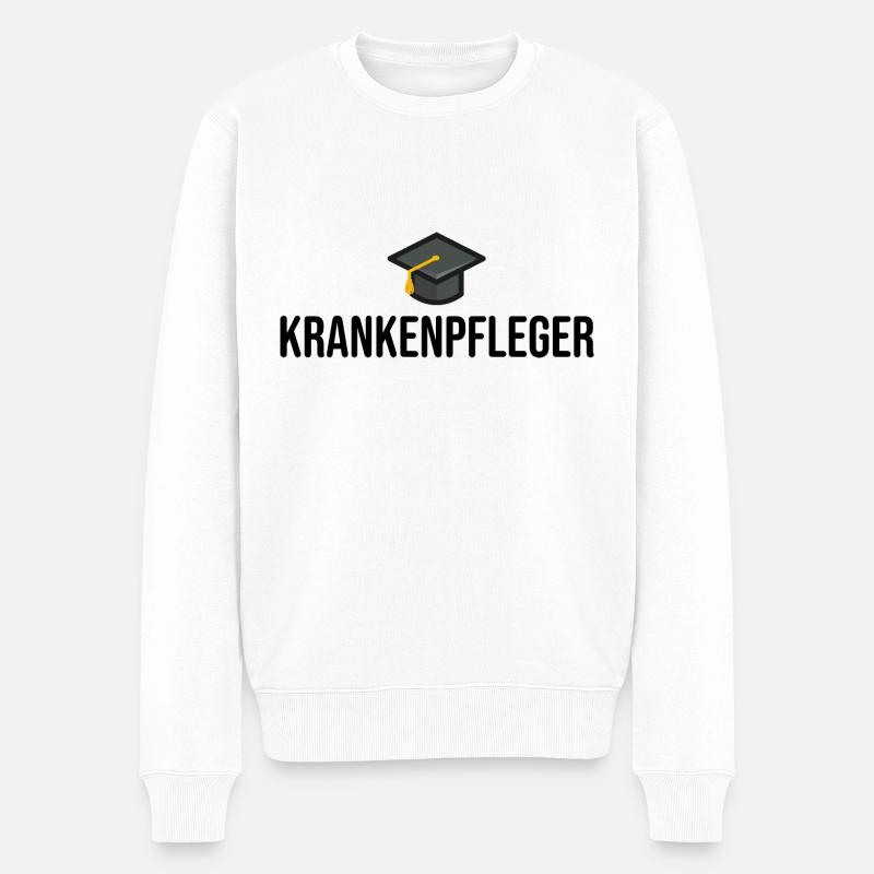Krankenpfleger Krankenschwester Ausbildung - Männer Premium Bio Pullover - Weiß