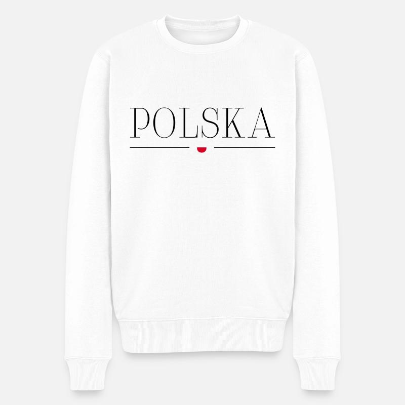 Polen - Männer Premium Bio Pullover - Weiß
