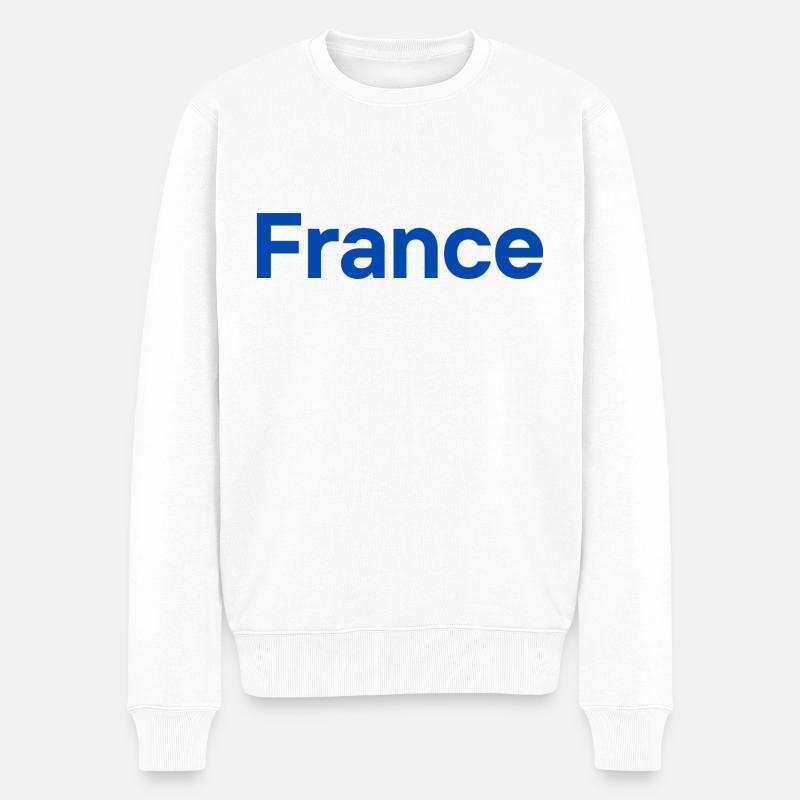 Frankreich - Männer Premium Bio Pullover - Weiß