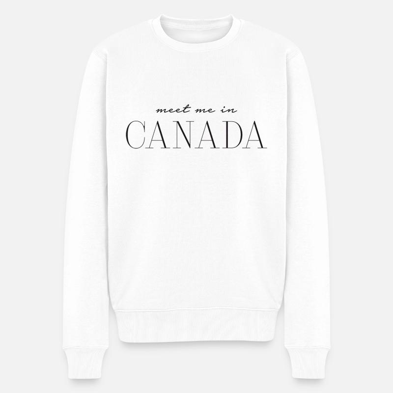 Meet me in Canada - Kanada - Männer Premium Bio Pullover - Weiß