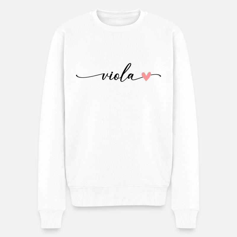 Viola Nom Prénom Calligraphie Script - Pull Premium bio Homme - blanc