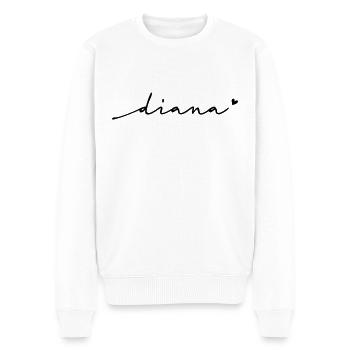 Diana Cursive Name - Men's Premium Organic Jumper - white - Front - Thijin (182cm)