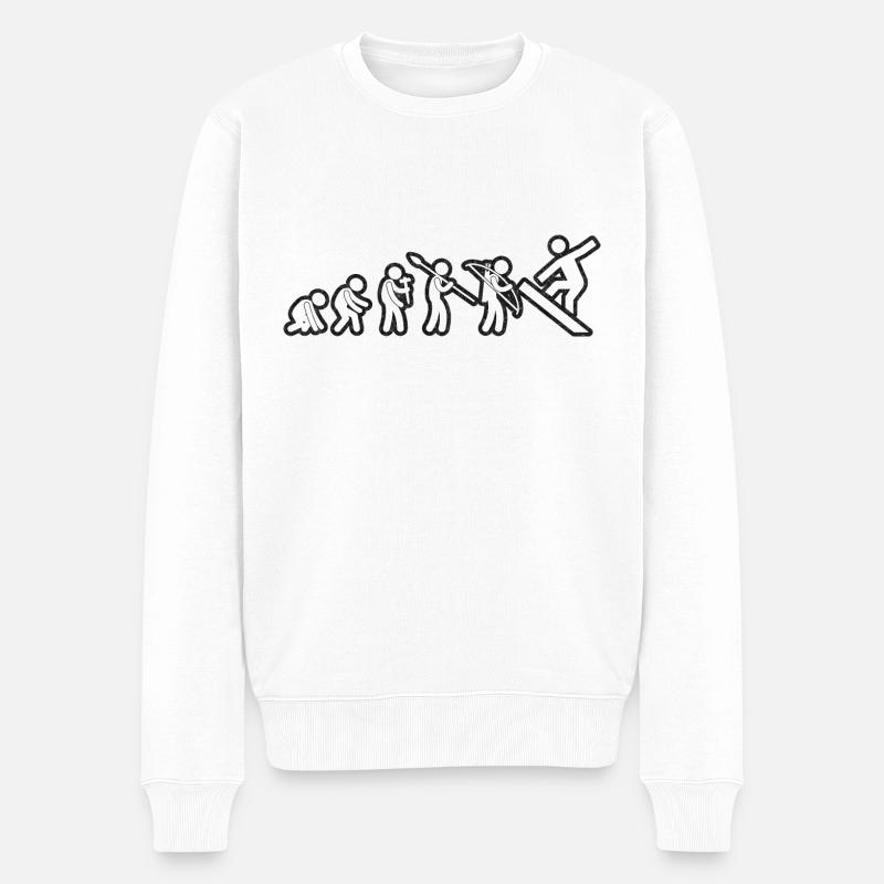Evolution Snowboard Blanc Grunge - Pull Premium bio Homme - blanc