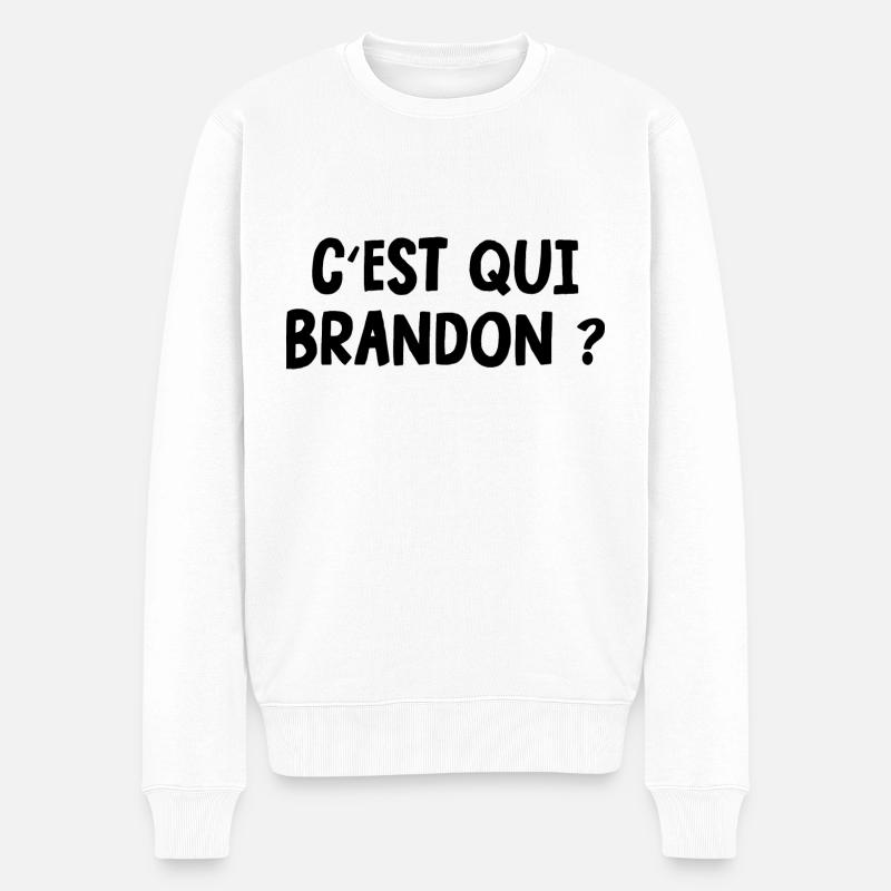 c'est qui brandon - Pull Premium bio Homme - blanc