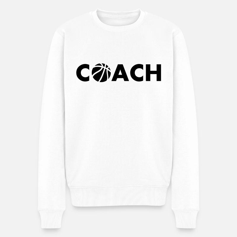basketball coach - Pull Premium bio Homme - blanc