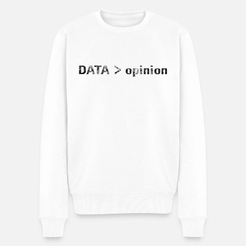 Data > opinion Statistik Wissenschaft Daten Fakten - Männer Premium Bio Pullover - Weiß