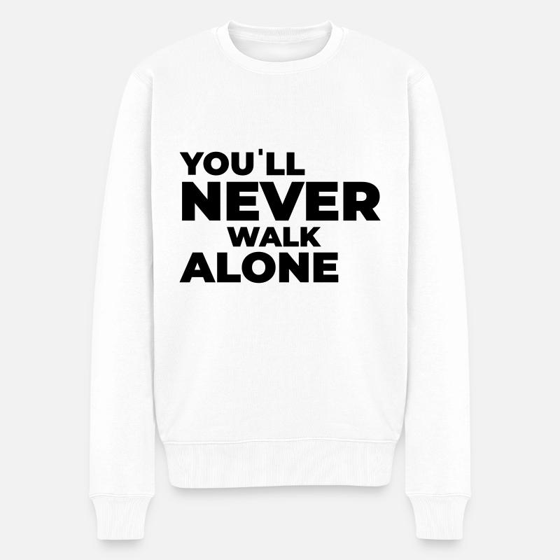 vous ne marcherez jamais seul - imprimer - Pull Premium bio Homme - blanc