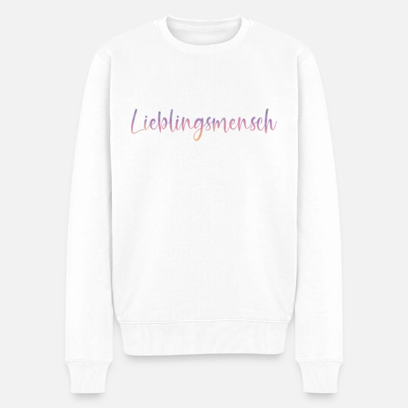 Lieblingsmensch - Männer Premium Bio Pullover - Weiß