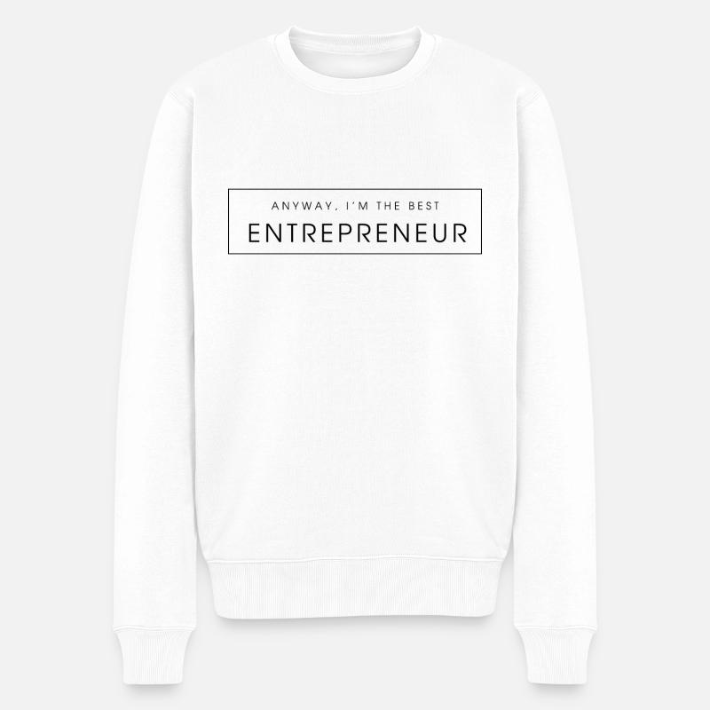 Ich bin der beste Unternehmer - Männer Premium Bio Pullover - Weiß