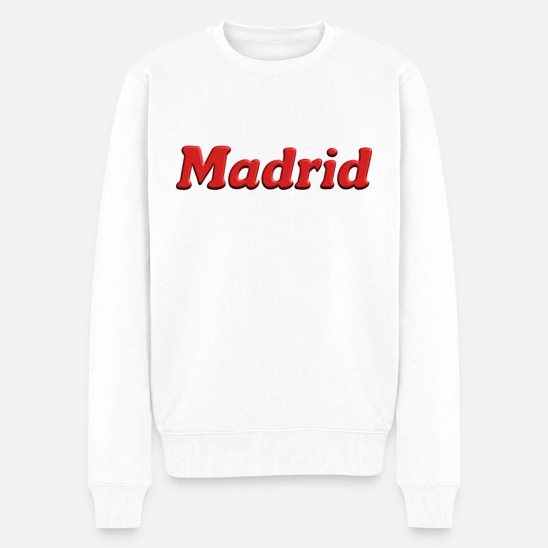 Madrid - Männer Premium Bio Pullover - Weiß