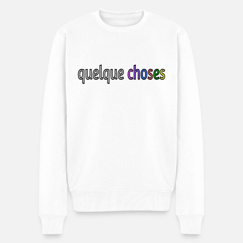 Quelques choses - Männer Premium Bio Pullover - Weiß