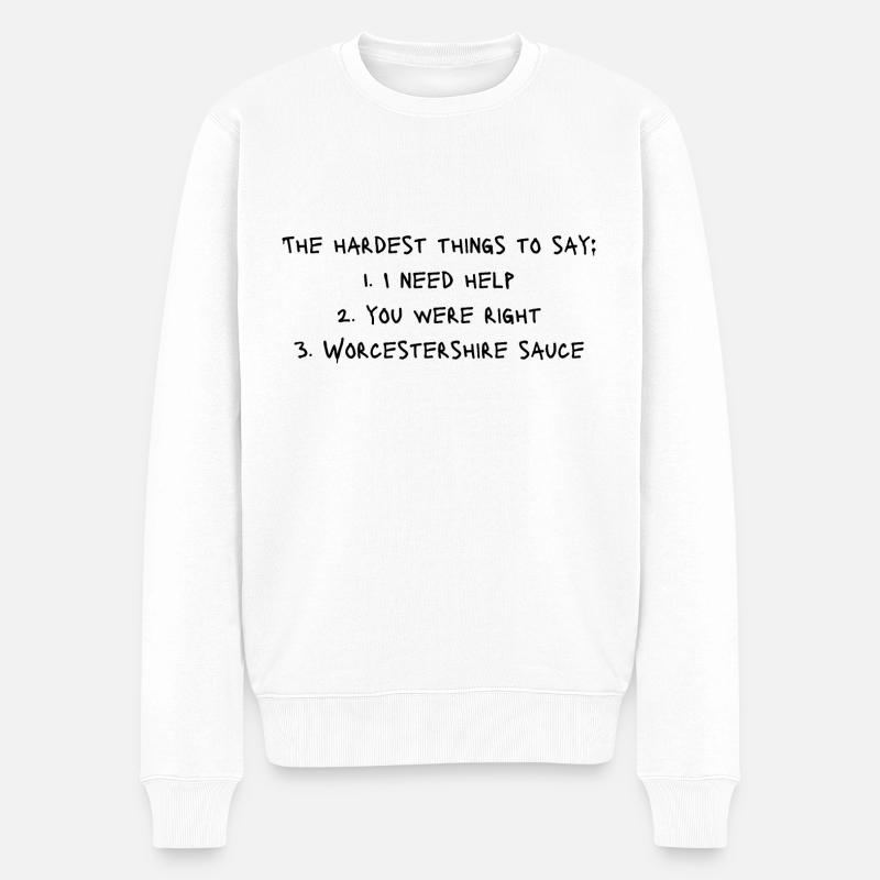Liste amusante des choses les plus difficiles à dire - Pull Premium bio Homme - blanc