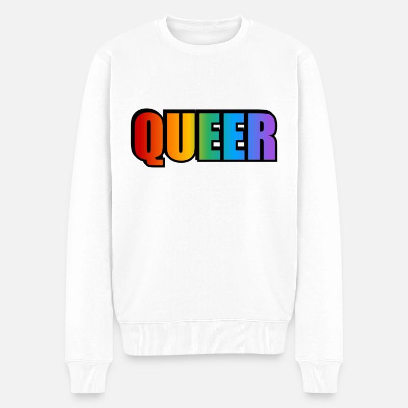 Queer - Männer Premium Bio Pullover - Weiß