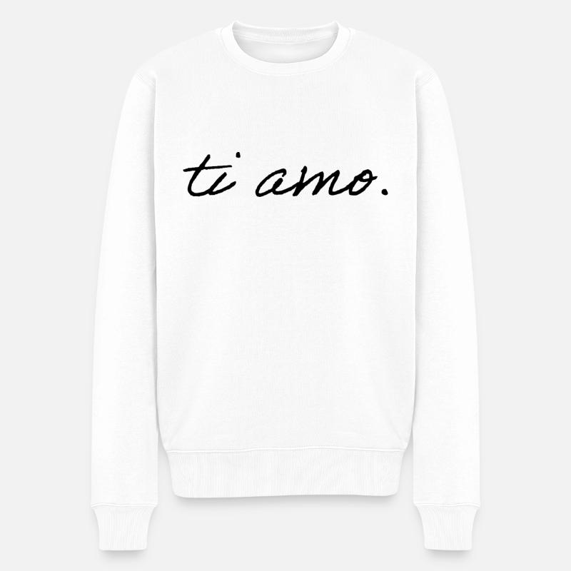 ti amo. - Männer Premium Bio Pullover - Weiß