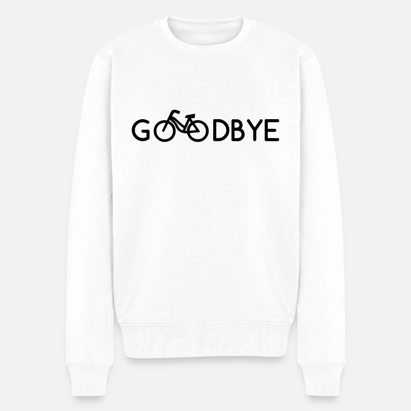 GOODBYE BICYCLE (v) - Männer Premium Bio Pullover - Weiß