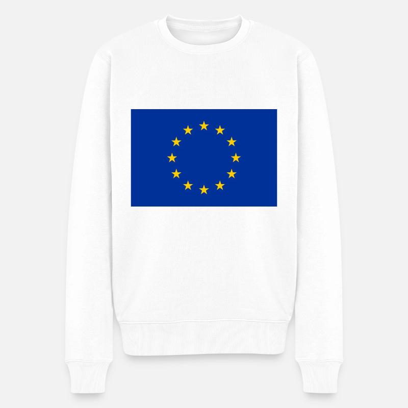 Europa - Männer Premium Bio Pullover - Weiß