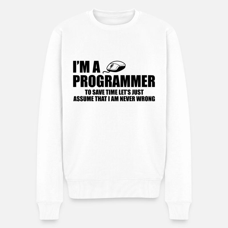 Programmer Programming Informatik Geschenk - Männer Premium Bio Pullover - Weiß