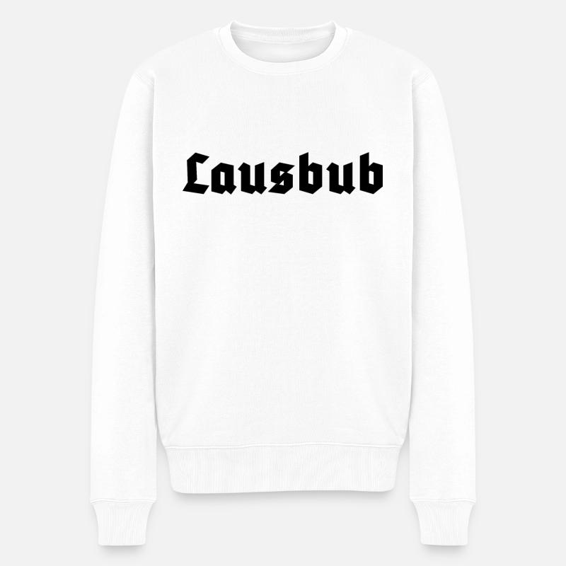 Lausbub - Männer Premium Bio Pullover - Weiß