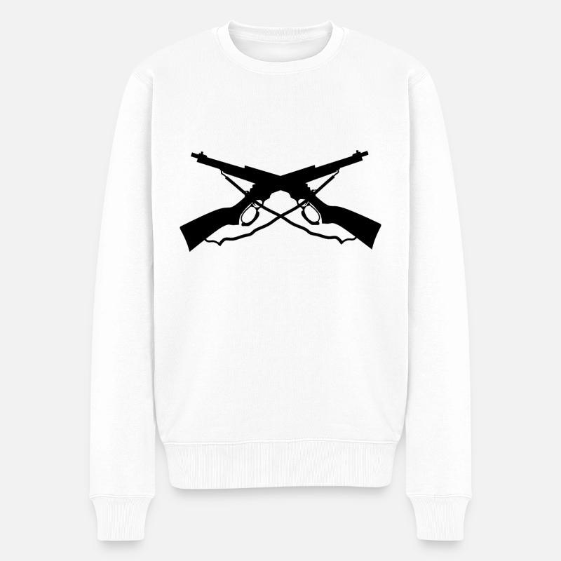 Fusils de chasse croisés - Pull Premium bio Homme - blanc