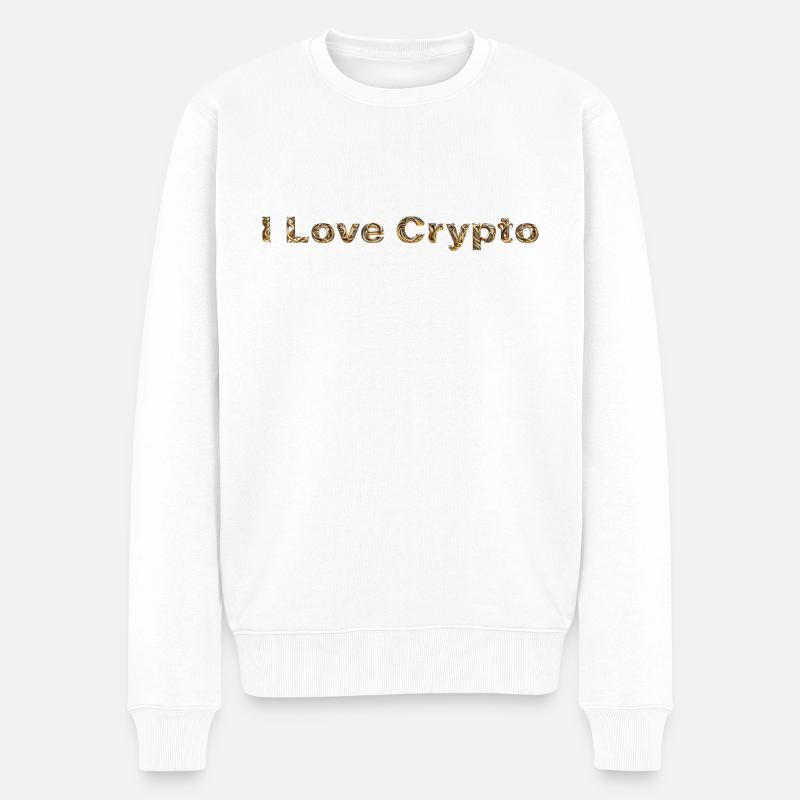 J’adore Crypto Gold Frontprint - Pull Premium bio Homme - blanc