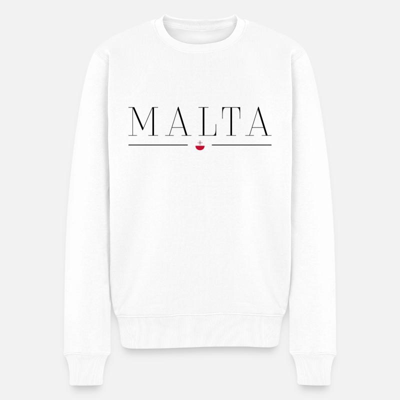 Ich liebe Malta - Männer Premium Bio Pullover - Weiß