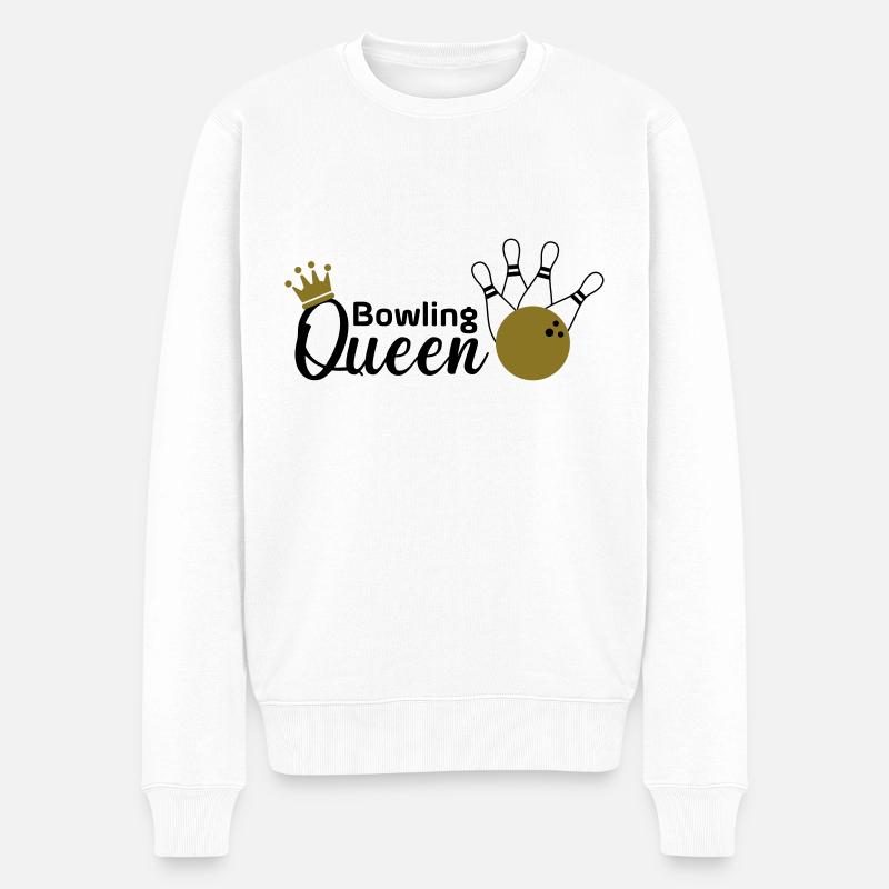 Bowling Queen - Männer Premium Bio Pullover - Weiß