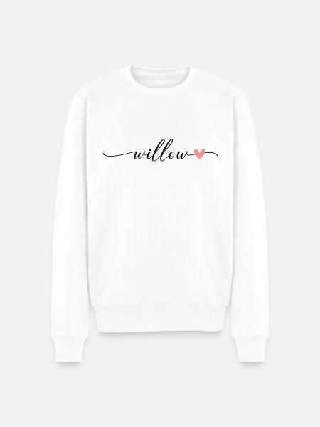 Saule Nom Prénom Calligraphie Script - Pull Premium bio Homme - blanc