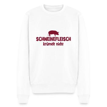 Schweinefleisch krümelt nicht - Grill - grillen - Männer Premium Bio Pullover - Weiß - Vorne - Thijin (182cm)