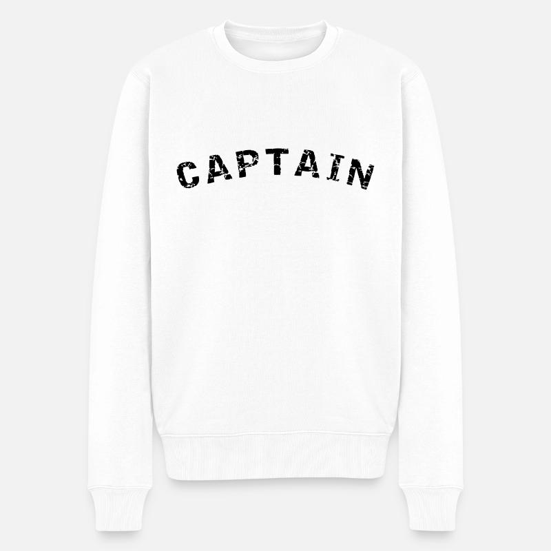 Captain Style Design - Männer Premium Bio Pullover - Weiß