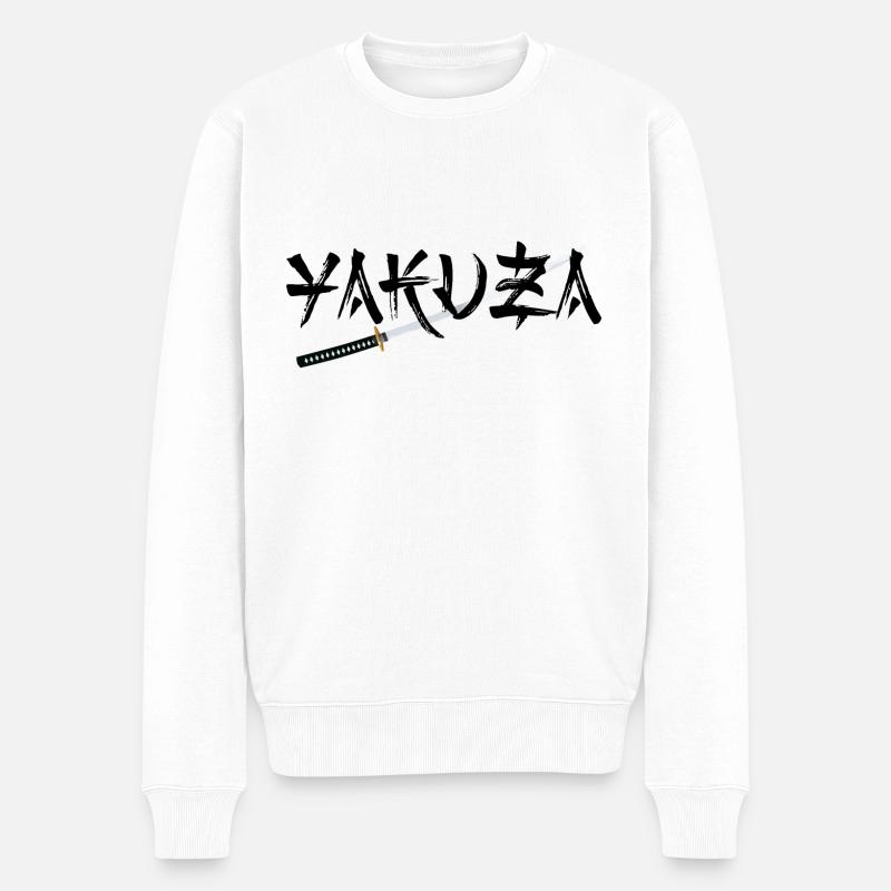 Yakuza Design - Männer Premium Bio Pullover - Weiß