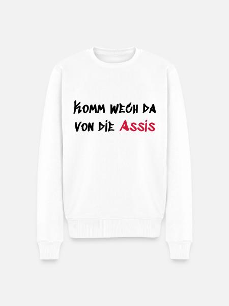 Komm wech da - Männer Premium Bio Pullover - Weiß