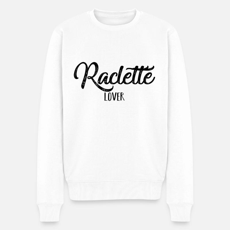 Raclette Lover noir - Pull Premium bio Homme - blanc