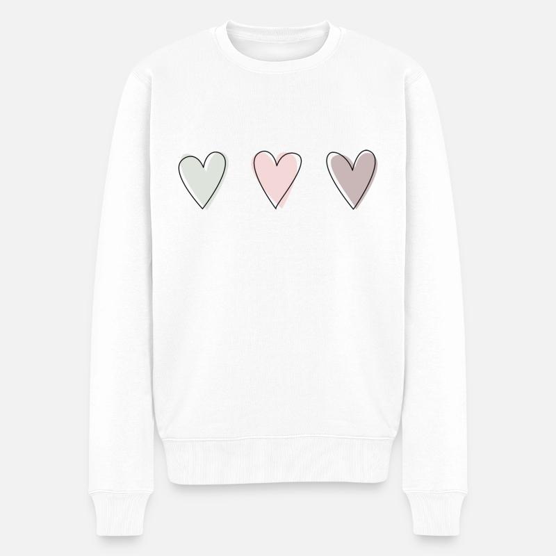 ♥³. - Männer Premium Bio Pullover - Weiß