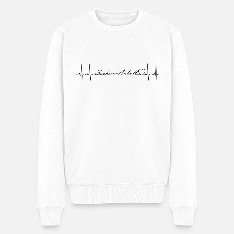 Sachsen-Anhalt - Männer Premium Bio Pullover - Weiß