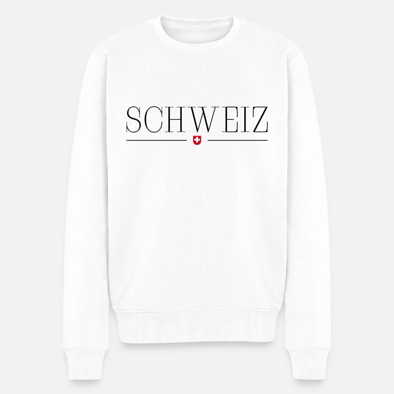 Schweiz - Männer Premium Bio Pullover - Weiß