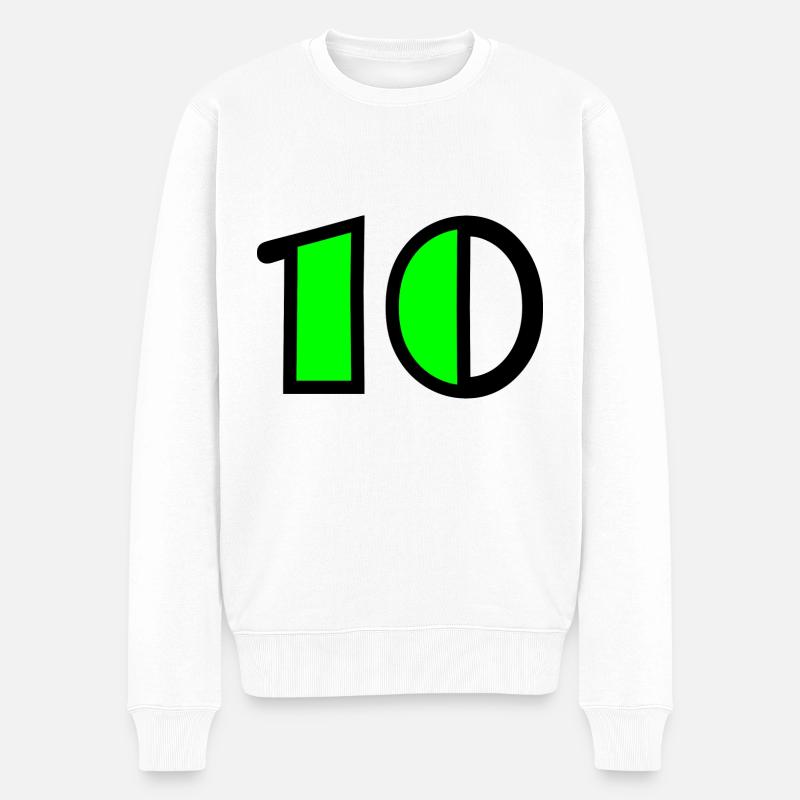 10 JAHRE. 10-JÄHRIGES JUBILÄUM. GEBURTSTAG 10 JAHRE - Männer Premium Bio Pullover - Weiß