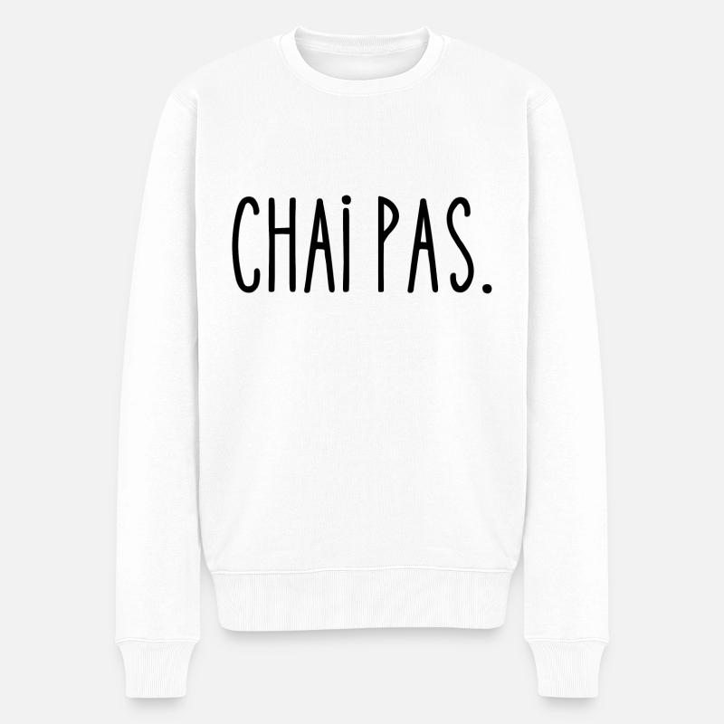 chai pas - Pull Premium bio Homme - blanc