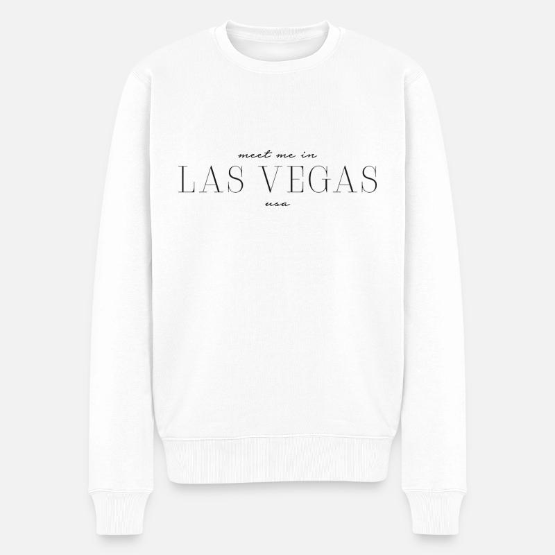 Ich liebe Las Vegas - Männer Premium Bio Pullover - Weiß